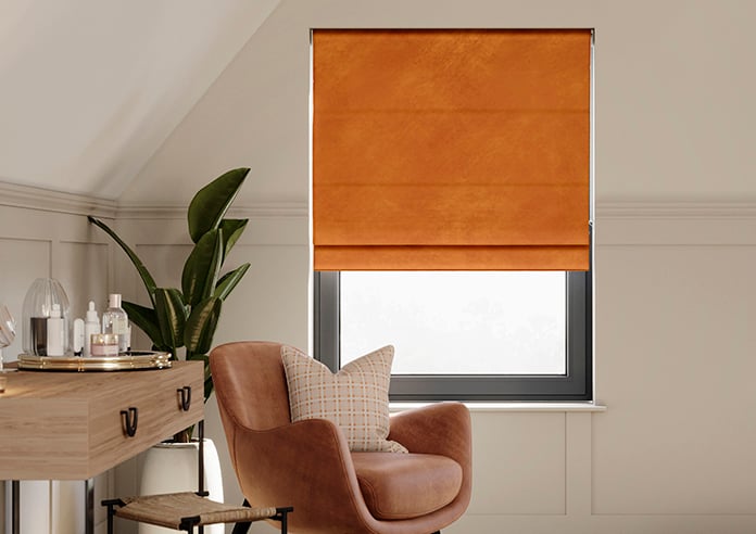 Odessa Velvet, Nectarine - Twist&Fit Roman Blind - Image 3